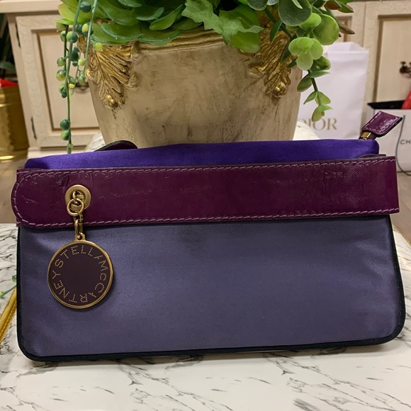 Stella McCartney Purple Satin Clutch Bag - Picture 2 of 16